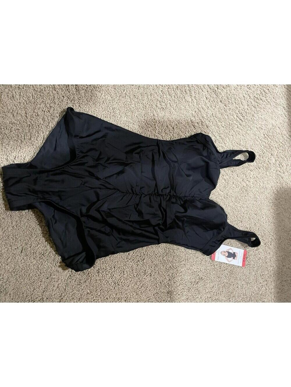 NWT Women’s One Piece Swimsuit With Tummy Control Speedo M Medium (8-10) Black